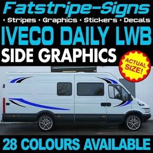 to fit IVECO DAILY LWB GRAPHICS STICKERS STRIPES DECALS MOTORHOME CAMPER VAN - Picture 1 of 2