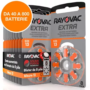 Batterie PILE RAYOVAC Extra Misura 13 per Apparecchi Acustici PROTESI udito PR48 - Foto 1 di 14