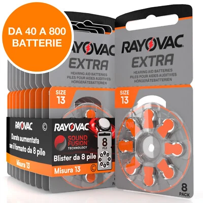 Batterie PILE RAYOVAC Extra Misura 13 per Apparecchi Acustici PROTESI udito PR48 - Immagine 1 di 4