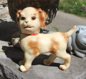 Großer Sun Rubber Co 1961 Saafield 1950 Gummi Hund mit beweglichem Kopf - Bild 1 von 10