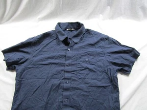 Travis Matthew Camisa Grande Azul Marino Manga Corta Botón Pequeñas Manchas Blancas - Imagen 1 de 8
