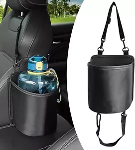 1 PC Car Seat Side Cup Holder, 10.43In x 8.07In Hanging Automotive Black - Picture 1 of 6