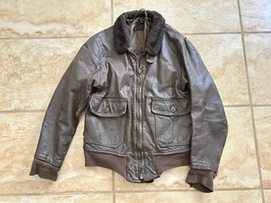 Vtg USN Military Intermediate Type G-1 Flying Jacket Sz 42 USA Brill Bros - Picture 1 of 14