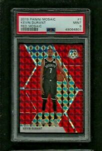 Kevin Durant 2019 Mosaic RED PRIZM Refractor #1 PSA 9 MINT! Nets "THE DURANTULA"