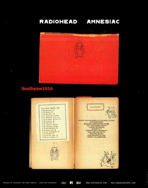 2001  Radiohead "Amnesiac" Album Release Music Industry Promo Reprint Ad - Image 1 of 1