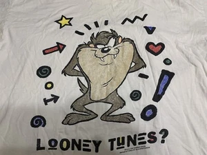 TAZ Vintage 1994 T-Shirt XL White Looney Tunes WB Single Stitch (lots of wear) - Picture 1 of 13