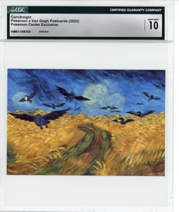 CGC 10 CORVIKNIGHT POSTCARD-MUSEUM EXCLUSIVE POKEMON X VAN GOGH POSTCARD 2023 - Picture 1 of 2