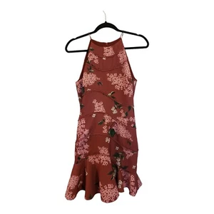 KEEPSAKE The Label maroon and pink floral fit and flare dress size Small - Picture 1 of 11