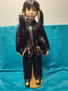 30" Paradise Gallerie Mei Lin Porcelain Doll Asian Long Hair Girl COA - Picture 1 of 5