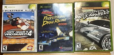 3 XBOX Games Tony Hawks Pro Skater 4 Need For Speed Professional Drag Racing - Image 1 of 4