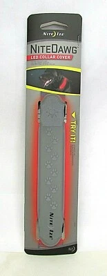 Nite Ize NITEDAWG LED Dog Collar Cover NEW Be Seen Be Safe Flashing Red Lights  - Image 1 of 3