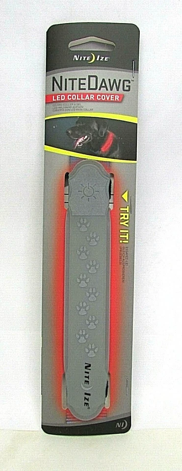 Grey Ize Nite Dawg LED Light Collar Cover 2 Mode Setting Glow/flash