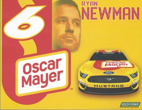 2021 RYAN NEWMAN “OSCAR MAYER” #6 NASCAR CUP POSTCARD Cover
