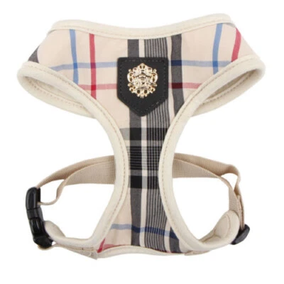 Puppia Dog Soft Harness Junior Beige Plaid Adjustable No Pull XS S M L XL - Image 1 of 4
