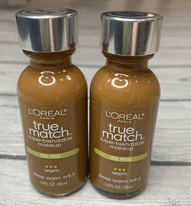 Lot Of 2 Loreal Paris True Match Super Blend-Able Oil-Free Foundation Deep Warm - Picture 1 of 12