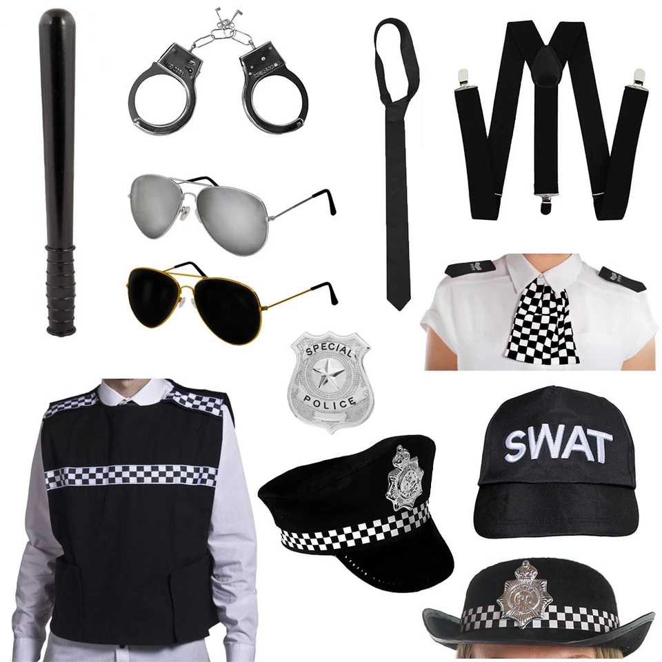 POLICEWOMEN POLICEMAN CHOOSE PIECES WOMEN SET FANCY DRESS COSTUME POLICE KIT LOT - Image 1 of 1