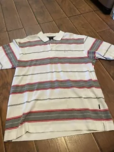 Men’s Kani Gold Script Logo Striped Polo Shirt Size XL - Picture 1 of 5