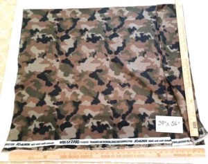 JoAnn Camo Blizzard Brown Green Gray Black Fleece Polyester Fabric 1 pc 39"x 56" - Picture 1 of 5