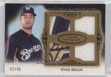 2011 Topps Marquee Gametime Mementos Quad Relics Gold /25 Ryan Braun #GMQR-29
