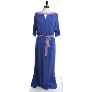 Hot in Hollywood Womens M Belt Straight Shift Dress Maxi Casual Purple Slip-On - Picture 1 of 4