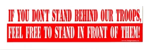 Stand Behind Our Troops Bumper Decal - Picture 1 of 1