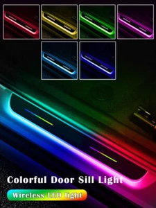 4Pcs Car Door Illuminated LED Door Sill Scuff Plate USB Rechargeable Light 2023! - Foto 1 di 20