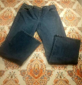 Talbots Women's Jeans Stretch Flared Bootcut Size 14 Spandex Blue High Rise - Picture 1 of 11