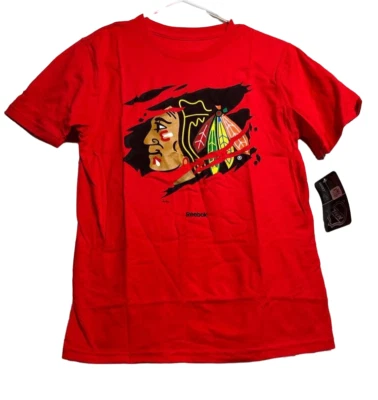Reebok Youth NHL Chicago Blackhawks Short Sleeve T-Shirt, Red, Medium 10/12 - Image 1 of 4