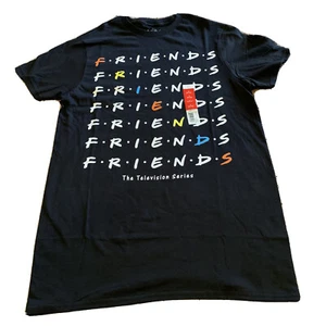 Friends Television Series Logo Spellout T Shirt Mens Black Cotton New - Picture 1 of 2