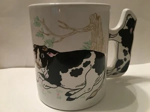 Cow Mug with cow handle 12 oz. - Wellco Feinsteinzeug Porzellan  - Picture 1 of 3