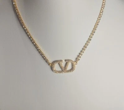 VALENTINO CRYSTAL NECKLACE - Box & Dust Pouch Included - Image 1 of 3