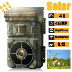 Campark 4K Solar Wildkamera 48MP Jagdkamera Nachtsicht Überwachungskamera IP66 - Bild 1 von 11