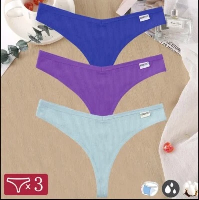 Damen String Tanga Set 3 teile Set Spitze String Panty Baumwolle Unterwäsche.XL - Bild 1 von 4