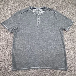 Tommy Bahama Button Shirt XL Gray Island Zone Lightweight Casual Mens Collarless - Picture 1 of 8