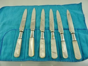 JUEGO DE 6 CUCHILLOS DE FRUTA MADRE DE PERLA DE EP desconocido S NS SHEFFIELD - Imagen 1 de 8