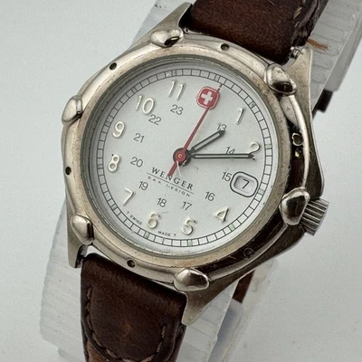 Reloj de cuarzo Wenger Swiss Veterans de colección para mujer 100 m plateado acero fecha batería nueva Foto 1 de 4