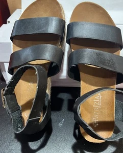 PATRIZIA BY SPRING STEP ESPADRILLE PLATFORM SANDAL SIZE 6.5 BLACK - Picture 1 of 7