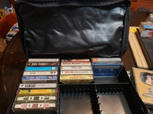 Lebo Voyager Cassette Case with 14 Cassettes, Vince Gill, Bee Gees, etc - Picture 1 of 8