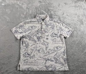 Ralph Lauren Poloshirt Herren M Map Print Strick Oxford Hamptons NY Long Island LESEN - Bild 1 von 19