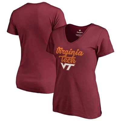 Women's Maroon Virginia Tech Hokies Freehand T-Shirt - Image 1 of 3
