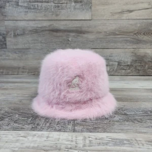 KANGOL Bucket Cap Hat Adult Men Fur Casual Outdoor Fashion Size Small Light Pink - Picture 1 of 6