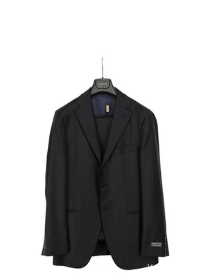 $1800 BURBERRY LONDON Black Solid Suit Fine Wool 130's  38 US / 48 EU 7R - Image 1 of 4