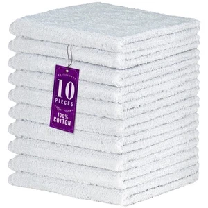 Paquete de 10 paños de lavado 100 % algodón, lujosos suaves, 12 x 12 pulgadas ultra absorbentes,... - Imagen 1 de 4