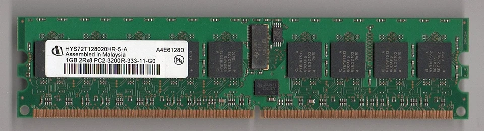 Infineon / Qimonda Hys72T128020Hr-5-A Pc2-3200R Ddr2 400 1Gb Ecc Reg 1Rx8 (For - Image 1 of 1