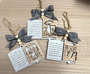 Nativity Ornaments, Wood Ornaments/ Seasonal Gifts Handmade - Picture 1 of 5