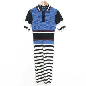Fred Perry Long Jacquard Knit Dress Blue Women's Size 10 Used - Picture 1 of 9
