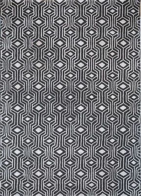 Alfombra Diseño Hecha a Mano Alfombra de Lujo Alfombra Marrón Oscuro/Blanco Antiguo Mechón a Mano Foto 1 de 4