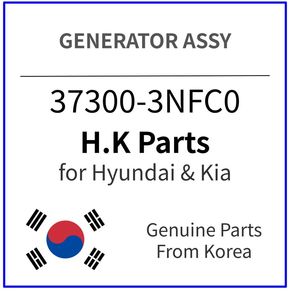Genuine 37300-3NFC0 GENERATOR ASSY for Hyundai / Kia - Image 1 of 1
