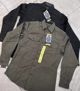 Herren Grizzly Mountain Hemd - Flanell Sämisch Größe Small - 2er Pack Dunkelgrün & Grau - Bild 1 von 6