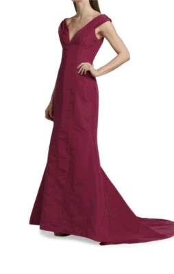 Vestido Carolina Herrera Cuello en V Seda Faille Nuevo con Etiquetas Talla 2 Foto 1 de 4